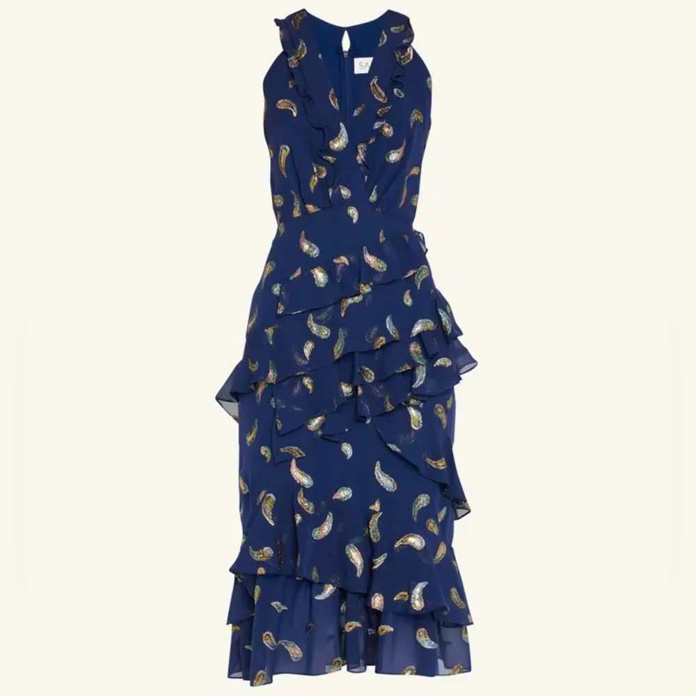 SALONI | Midi Annisa Tiered Asymmetrical